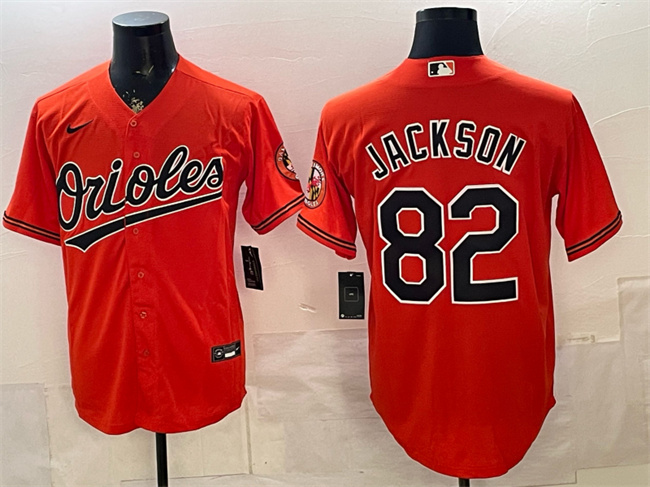 Men's Baltimore Orioles #82 Jeremiah Jackson Orange Cool Base Stitched Baseball Jersey Men's Baltimore Orioles #82 Jeremiah Jackson Orange Cool Base Stitched Baseball Jersey